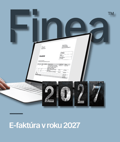 Ilustrácia k téme e-faktúra 2027 s notebookom, digitálnou faktúrou a označením roku 2027