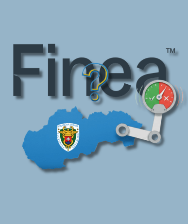 Mapa Slovenska s ukazovateľom hodnotenia a otáznikom pri indexe daňovej spoľahlivosti
