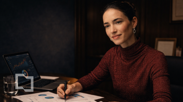 Žena analyzuje finančné údaje a grafy – účtovníctvo a finančné poradenstvo pre firmy v Košiciach.